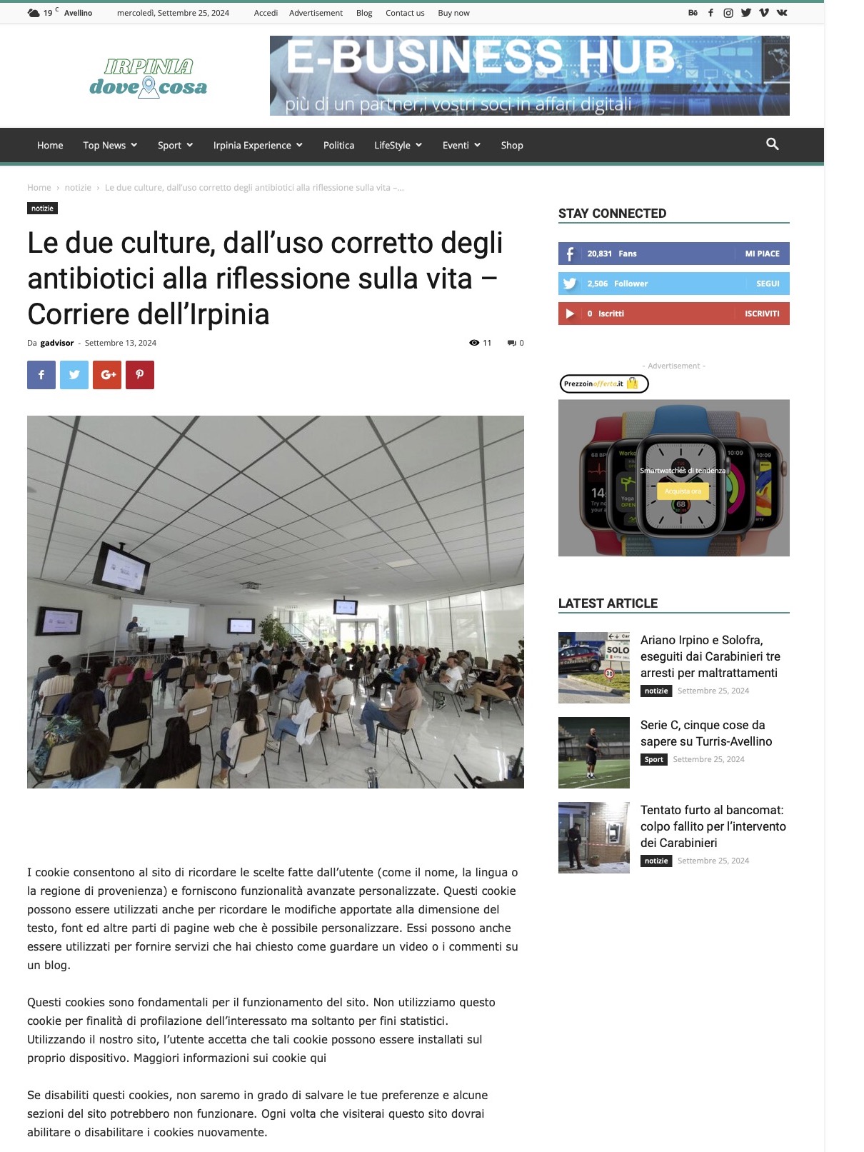 Le due culture, dall’uso corretto degli antibiotici alla riflessione sulla vita – Corriere dell’Irpinia